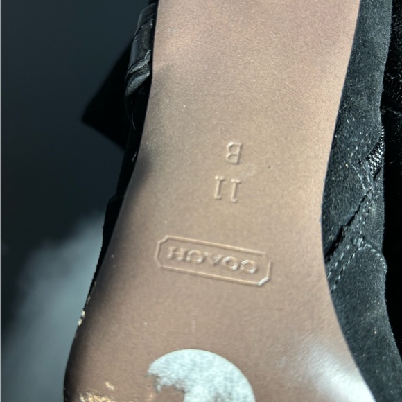 Coach Milly Black Suede Tall Heeled Boots Womens Size 11 - Picture 7 of 7